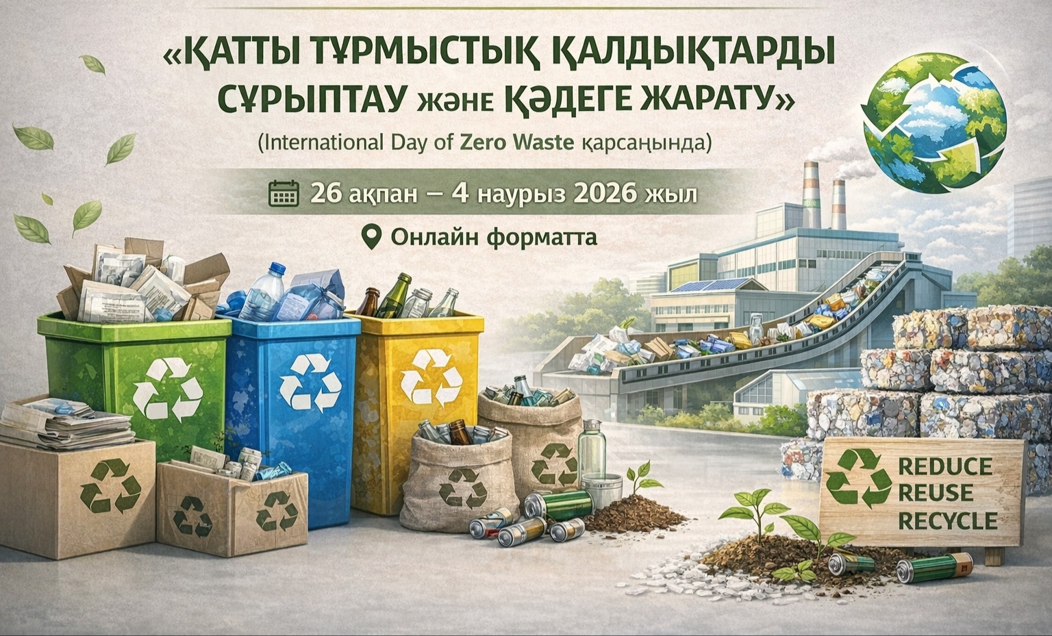 «Қатты тұрмыстық қалдықтарды сұрыптау және кәдеге жарату» І Халықаралық онлайн қысқы мектебі өз жұмысын аяқтады